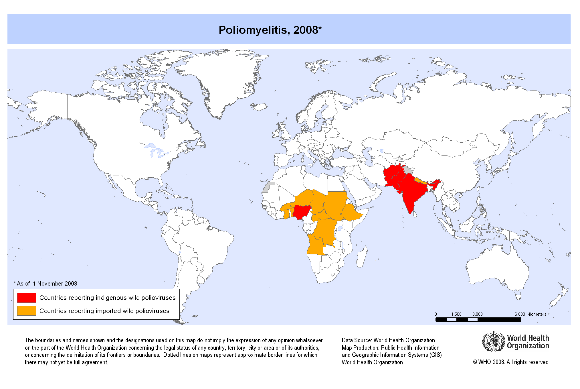 Click to enlarge Areas of risk for Polio